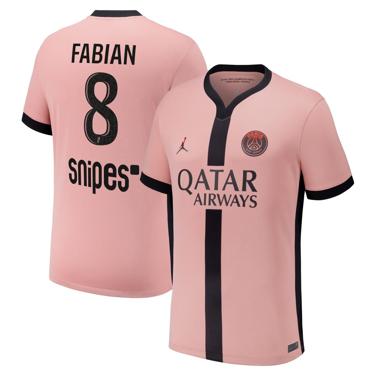 maillot third stadium psg jordan 2425 avec flocage fabian 8 Série | Maillots et Vêtements PSG Exclusifs sur PSG Shop