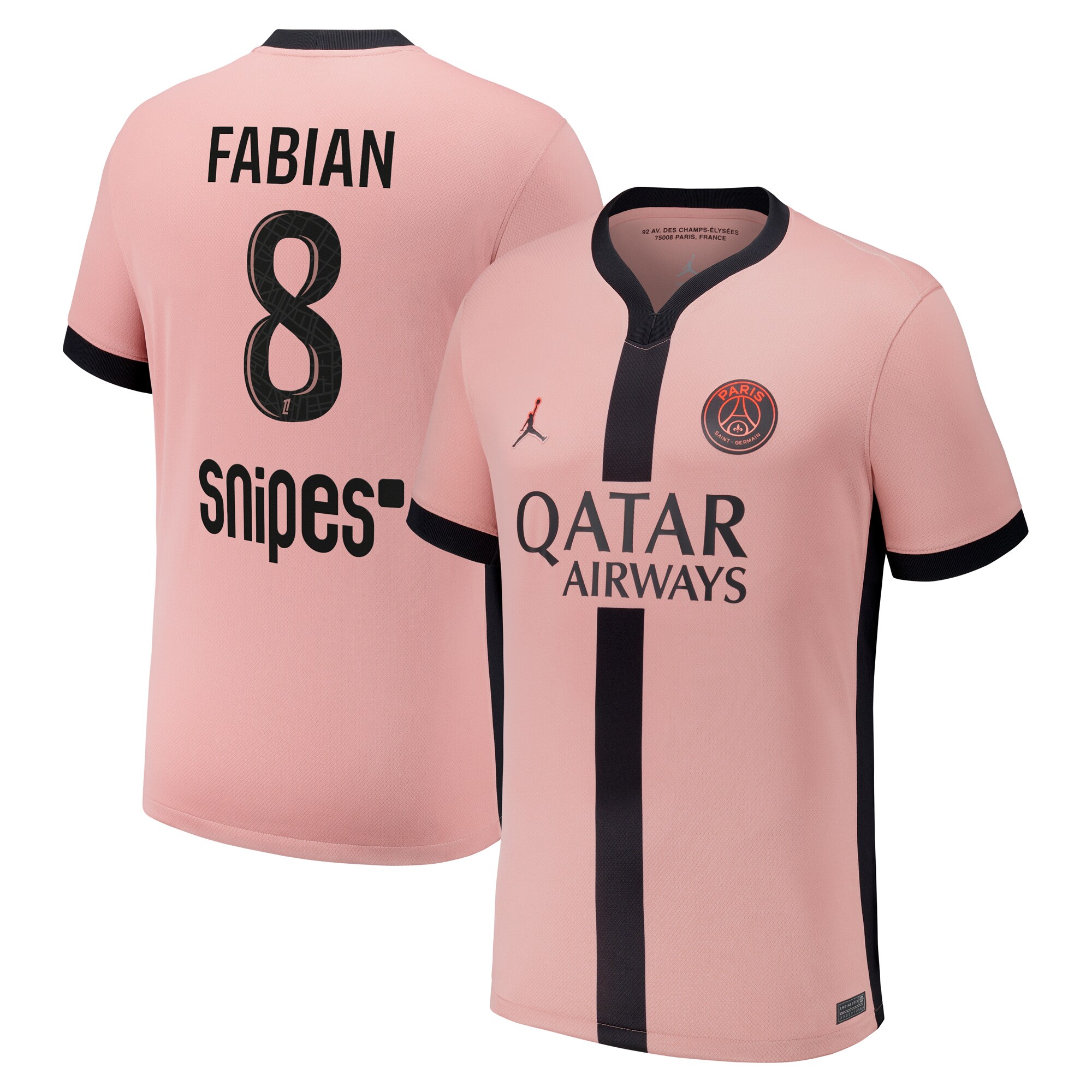 maillot third stadium psg jordan 2425 avec flocage fabian 8 Série | Maillots et Vêtements PSG Exclusifs sur PSG Shop