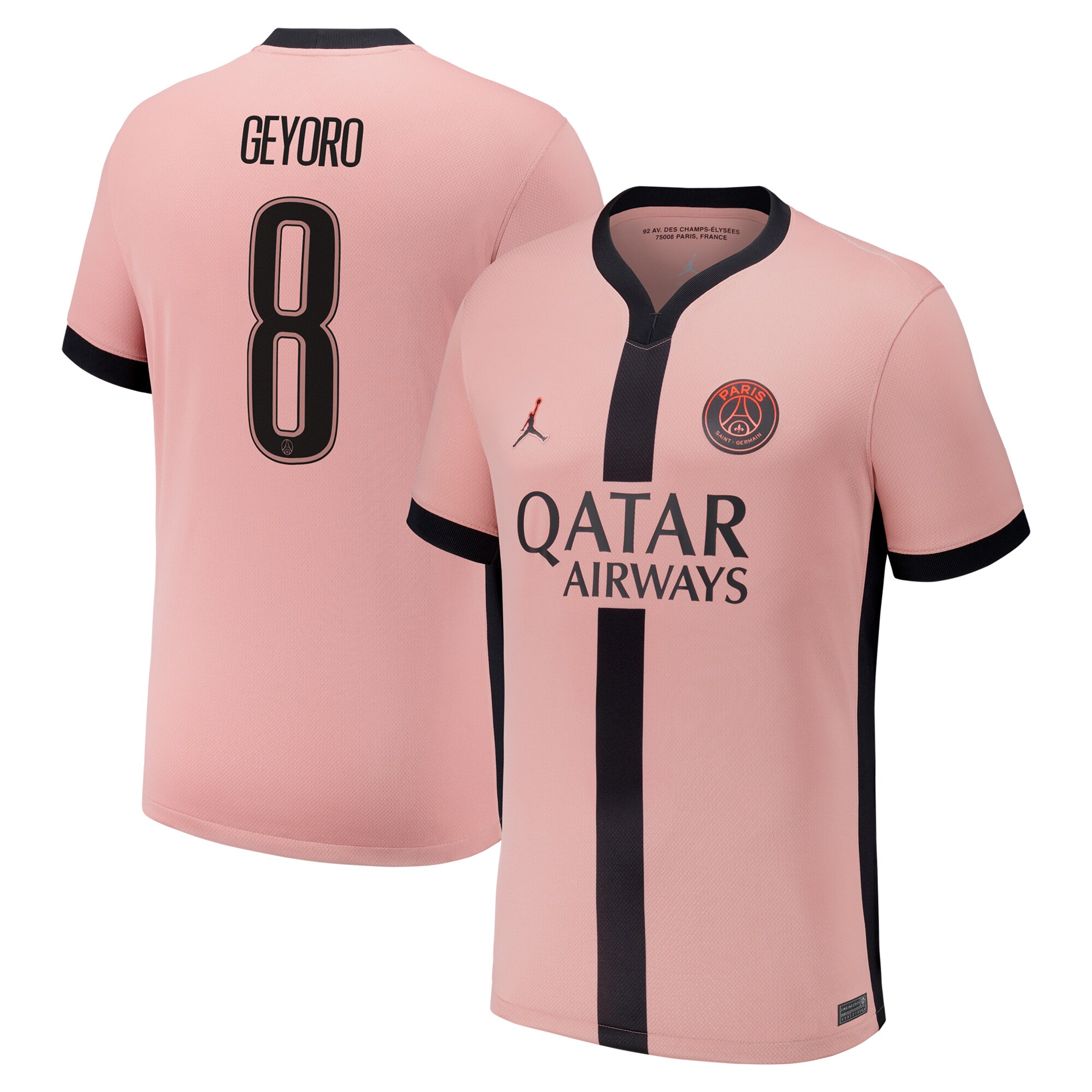 maillot third stadium psg jordan 2425 avec flocage geyoro 8 Série | Maillots et Vêtements PSG Exclusifs sur PSG Shop