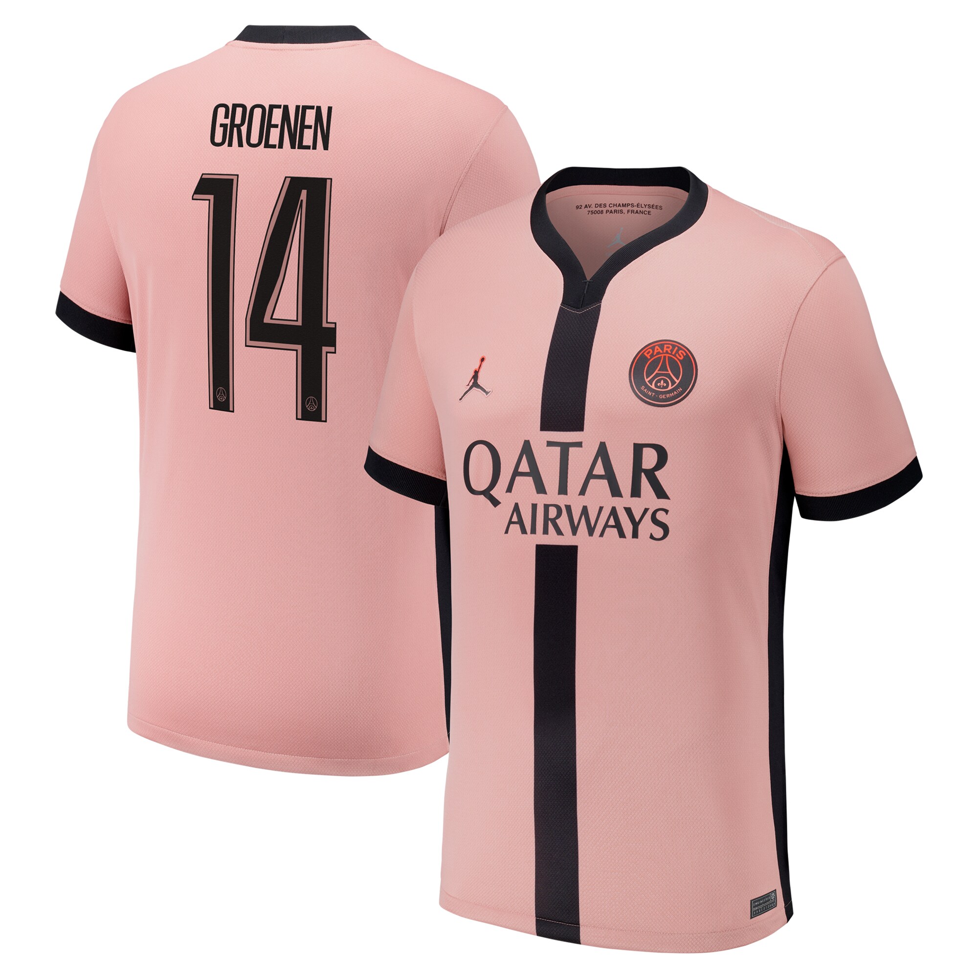 maillot third stadium psg jordan 2425 avec flocage groenen 14 Série | Maillots et Vêtements PSG Exclusifs sur PSG Shop