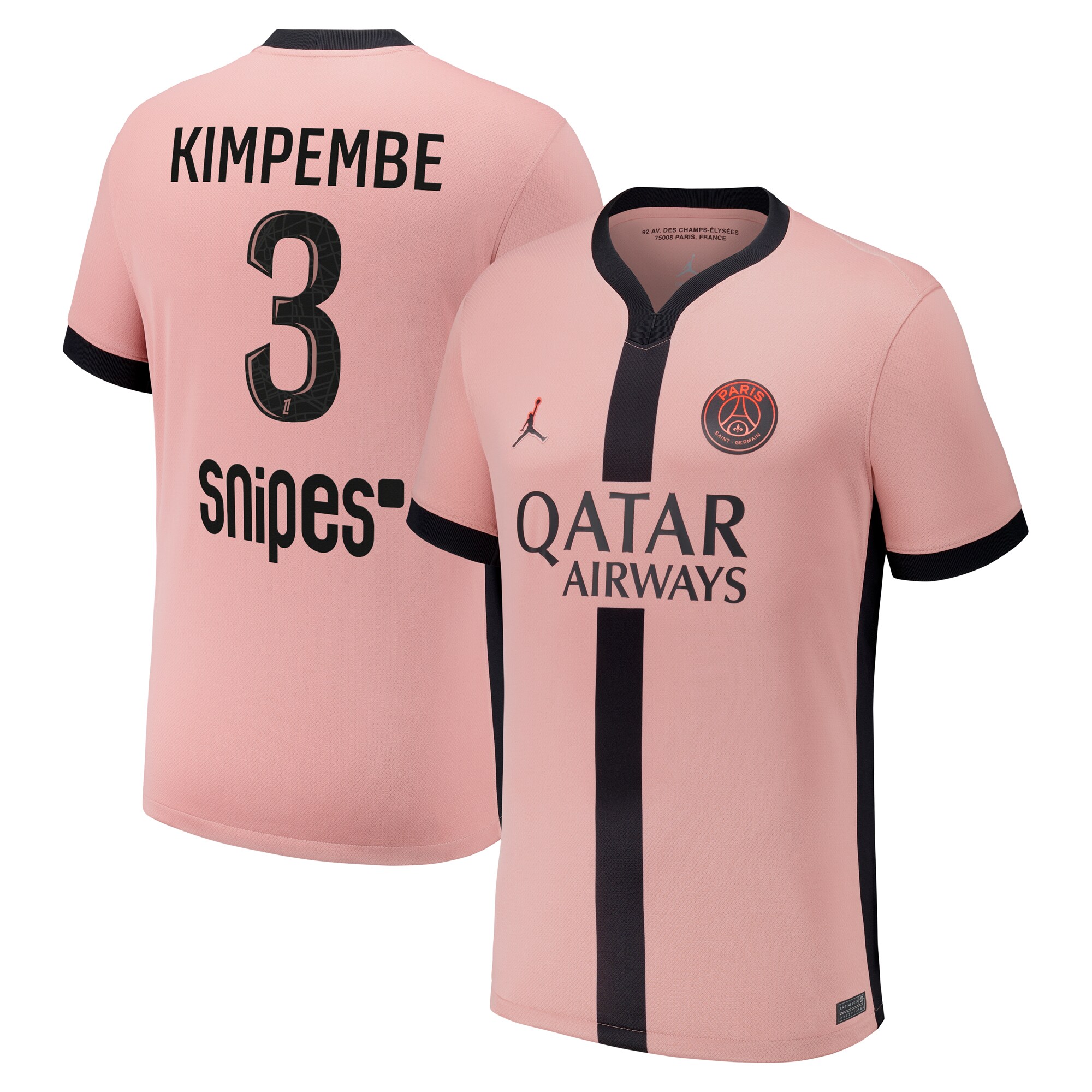 maillot third stadium psg jordan 2425 avec flocage kimpembe 3 Série | Maillots et Vêtements PSG Exclusifs sur PSG Shop