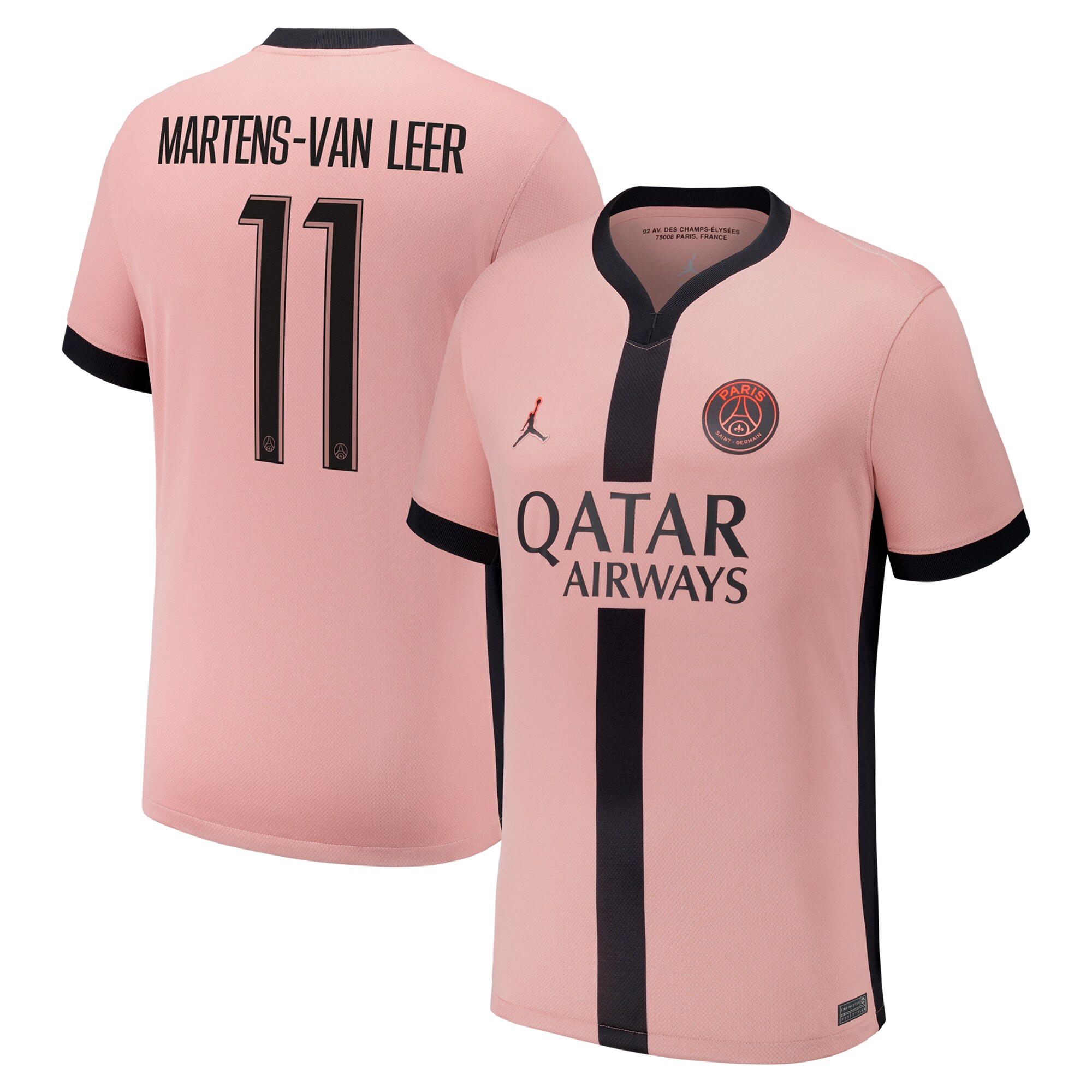 maillot third stadium psg jordan 2425 avec flocage martens-van leer 11 Série | Maillots et Vêtements PSG Exclusifs sur PSG Shop