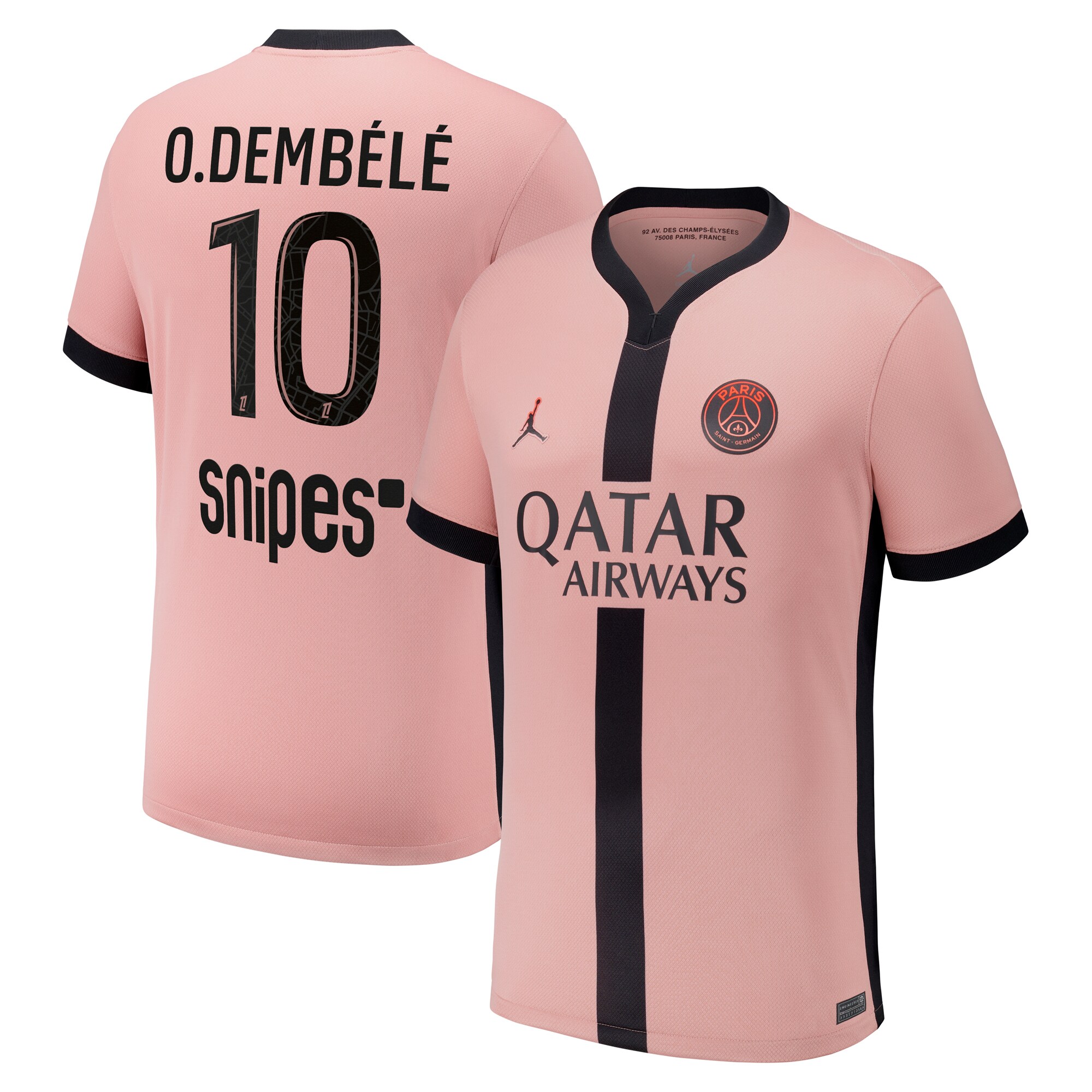 maillot third stadium psg jordan 2425 avec flocage o.dembele 10 Série | Maillots et Vêtements PSG Exclusifs sur PSG Shop