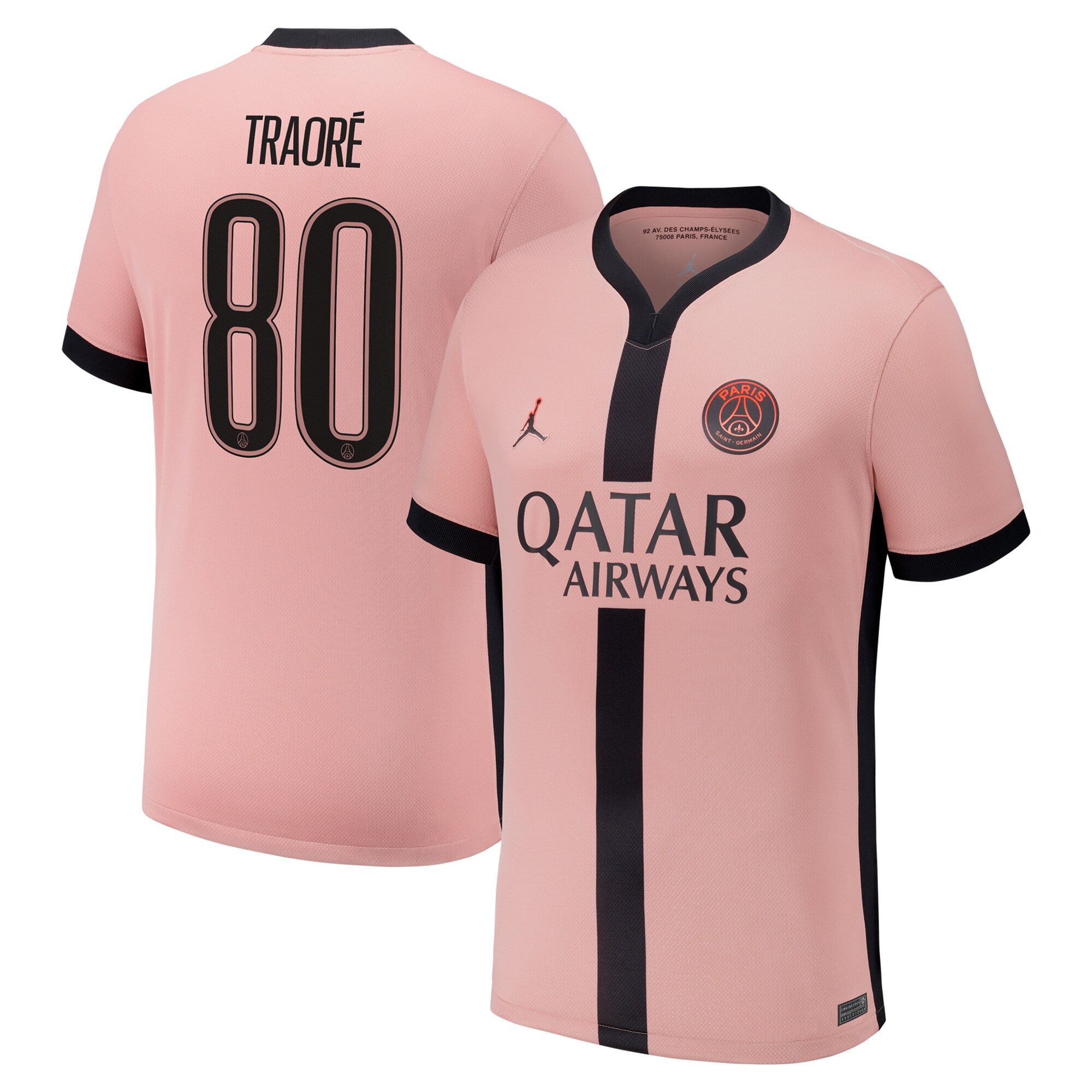 maillot third stadium psg jordan 2425 avec flocage traore 80 Série | Maillots et Vêtements PSG Exclusifs sur PSG Shop