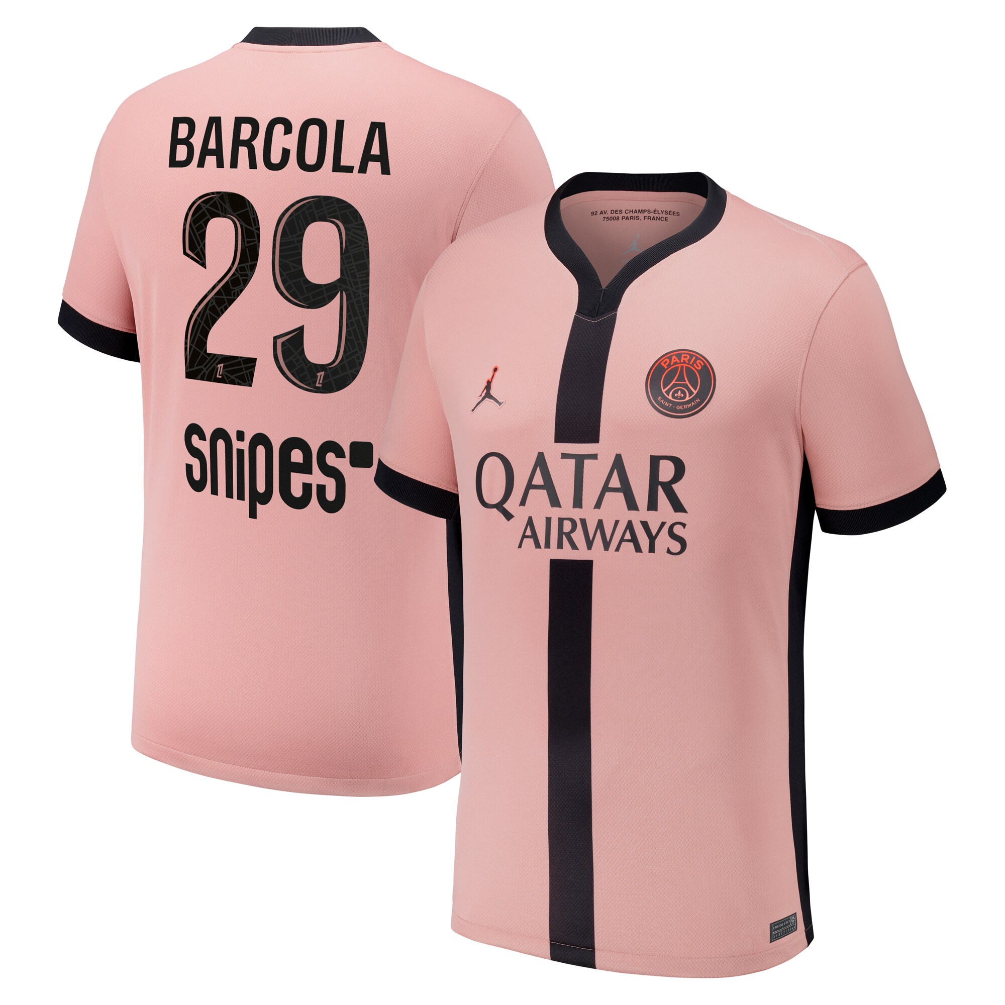 maillot third stadium psg jordan 2425 – enfant avec flocage barcola 29 Série | Maillots et Vêtements PSG Exclusifs sur PSG Shop