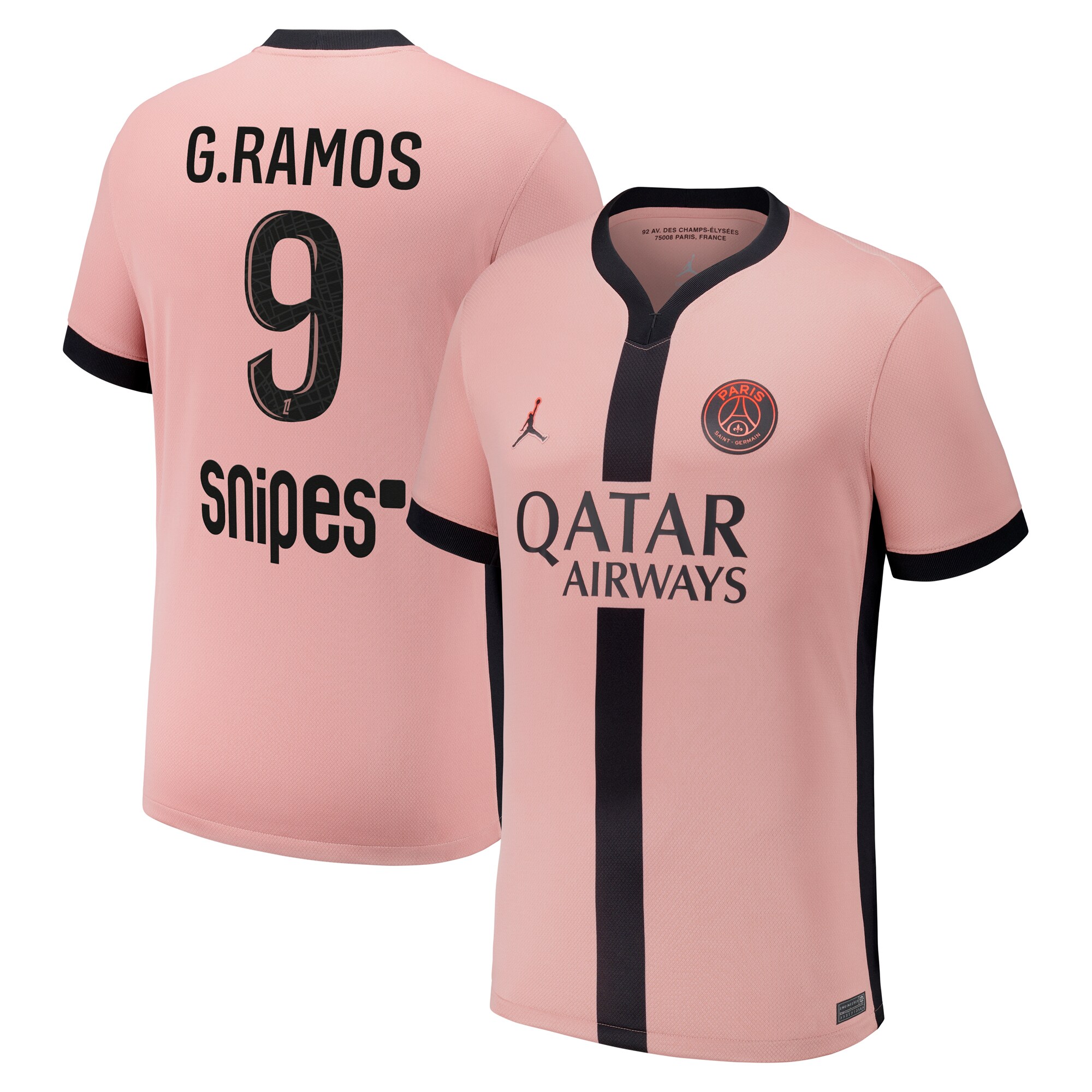 maillot third stadium psg jordan 2425 – enfant avec flocage g.ramos 9 Série | Maillots et Vêtements PSG Exclusifs sur PSG Shop