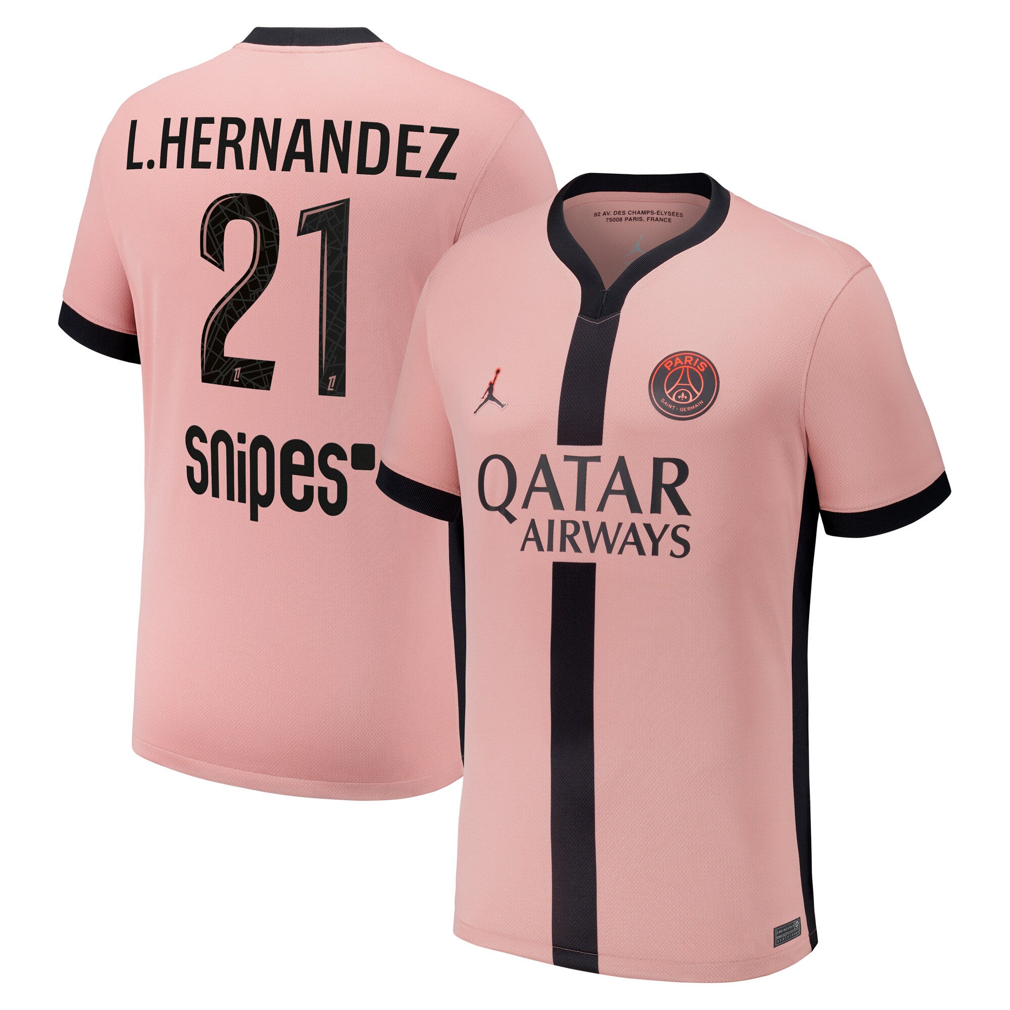 maillot third stadium psg jordan 2425 – enfant avec flocage l.hernandez 21 Série | Maillots et Vêtements PSG Exclusifs sur PSG Shop