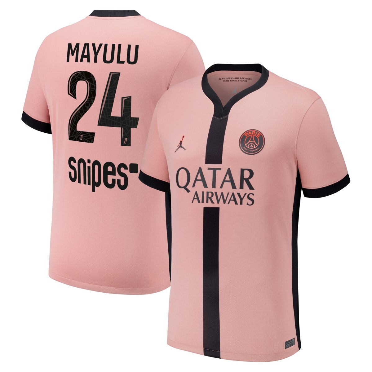 maillot third stadium psg jordan 2425 – enfant avec flocage mayulu 24 Série | Maillots et Vêtements PSG Exclusifs sur PSG Shop