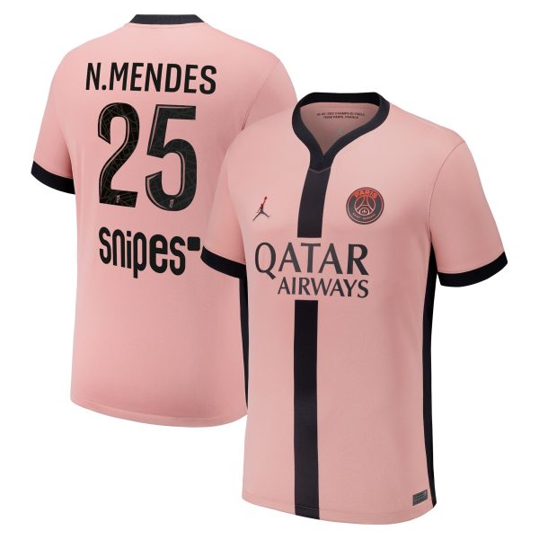 maillot third stadium psg jordan 2425 – enfant avec flocage n.mendes 25 Série | Maillots et Vêtements PSG Exclusifs sur PSG Shop