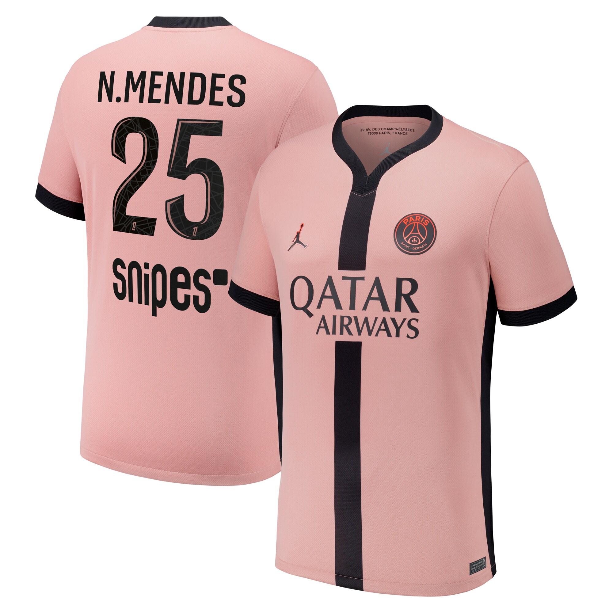 maillot third stadium psg jordan 2425 – enfant avec flocage n.mendes 25 Série | Maillots et Vêtements PSG Exclusifs sur PSG Shop
