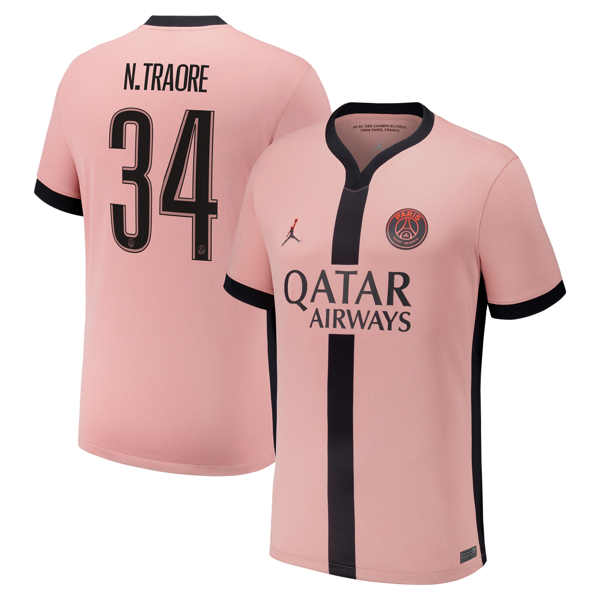 maillot third stadium psg jordan 2425 – enfant avec flocage n.traore 34 Série | Maillots et Vêtements PSG Exclusifs sur PSG Shop