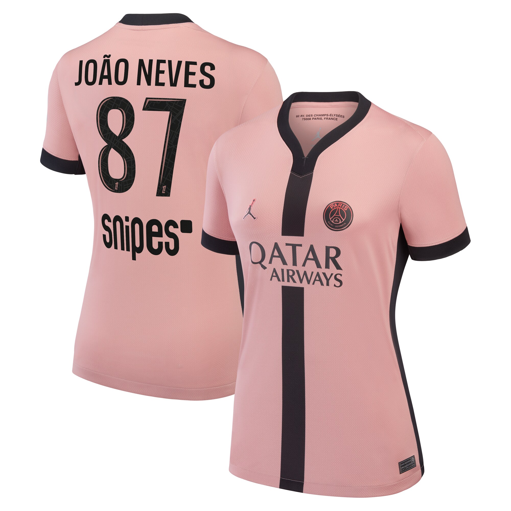 maillot third stadium psg jordan 2425 – femme avec flocage joao neves 87 Série | Maillots et Vêtements PSG Exclusifs sur PSG Shop