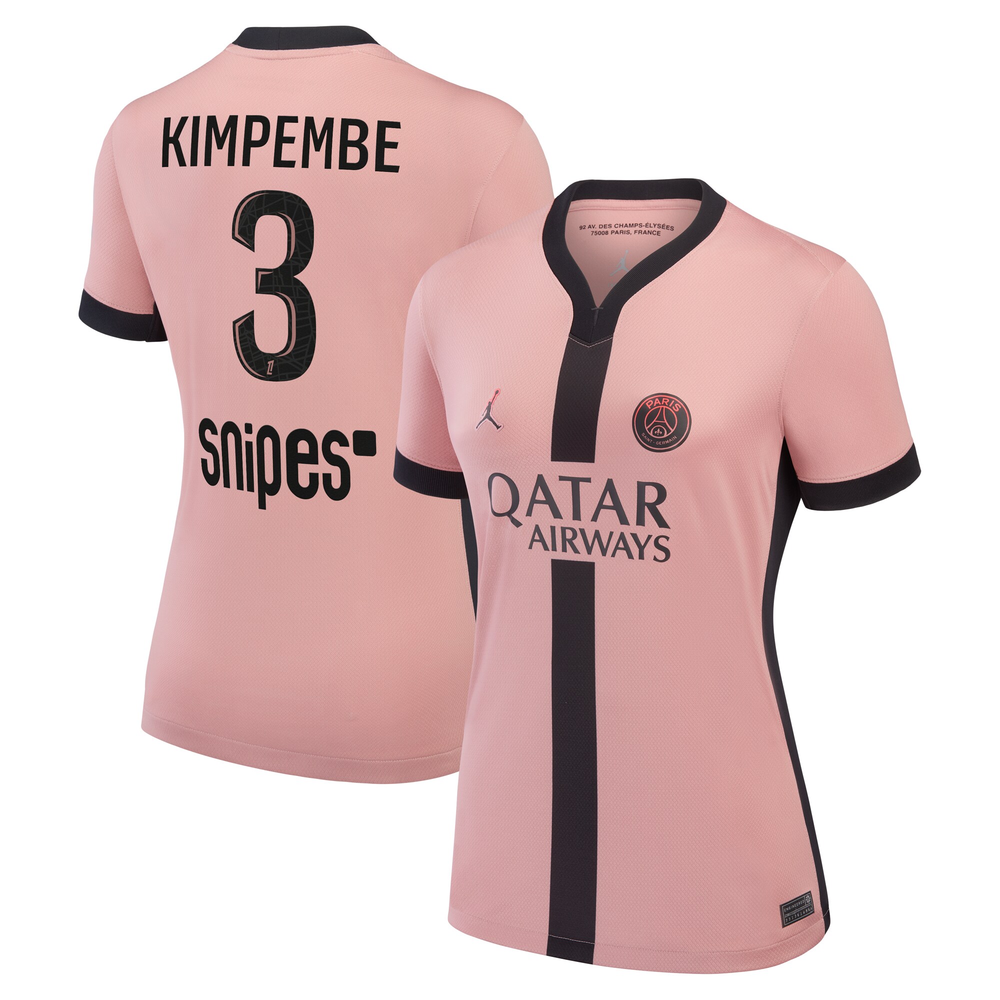 maillot third stadium psg jordan 2425 – femme avec flocage kimpembe 3 Série | Maillots et Vêtements PSG Exclusifs sur PSG Shop