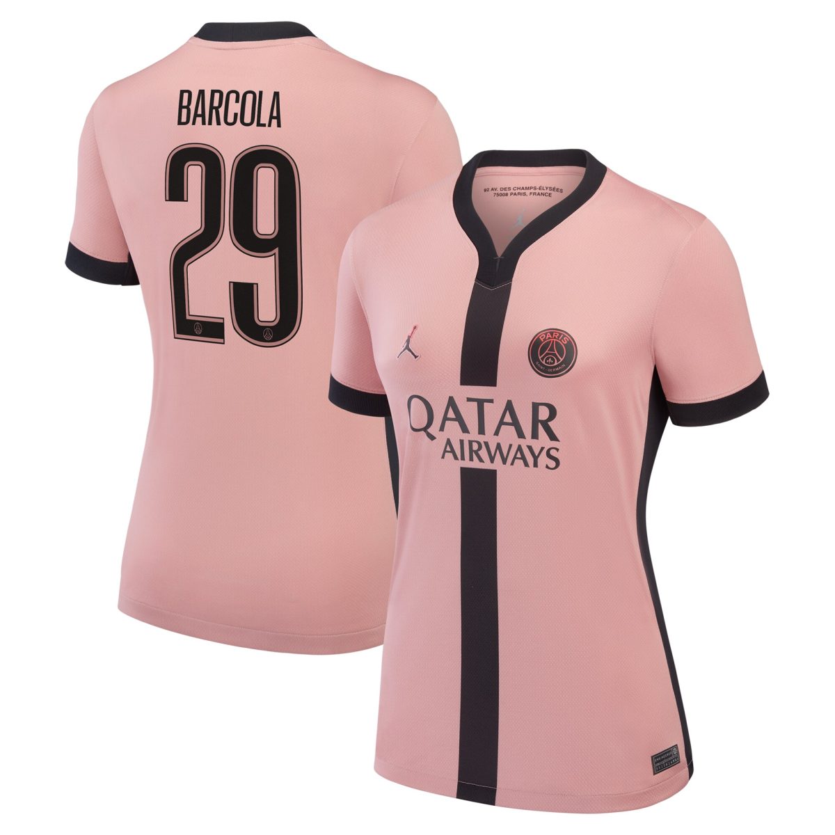 maillot third stadium psg jordan 2425 – femme – flocage coupe barcola 29 Série | Maillots et Vêtements PSG Exclusifs sur PSG Shop