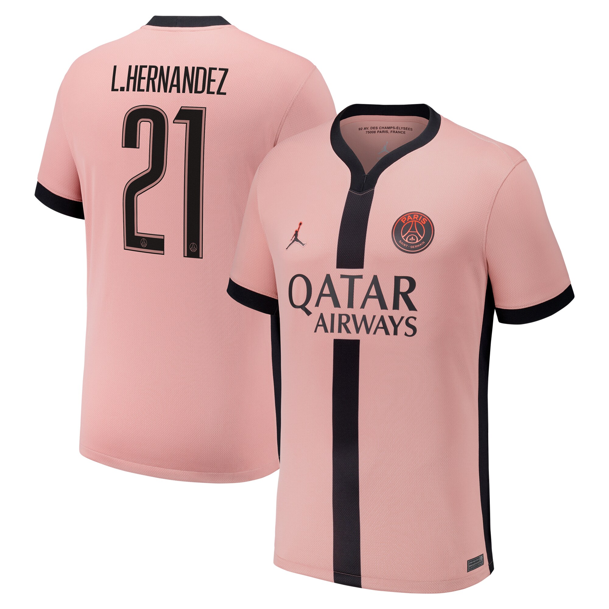 maillot third stadium psg jordan 2425 – flocage coupe l.hernandez 21 Série | Maillots et Vêtements PSG Exclusifs sur PSG Shop