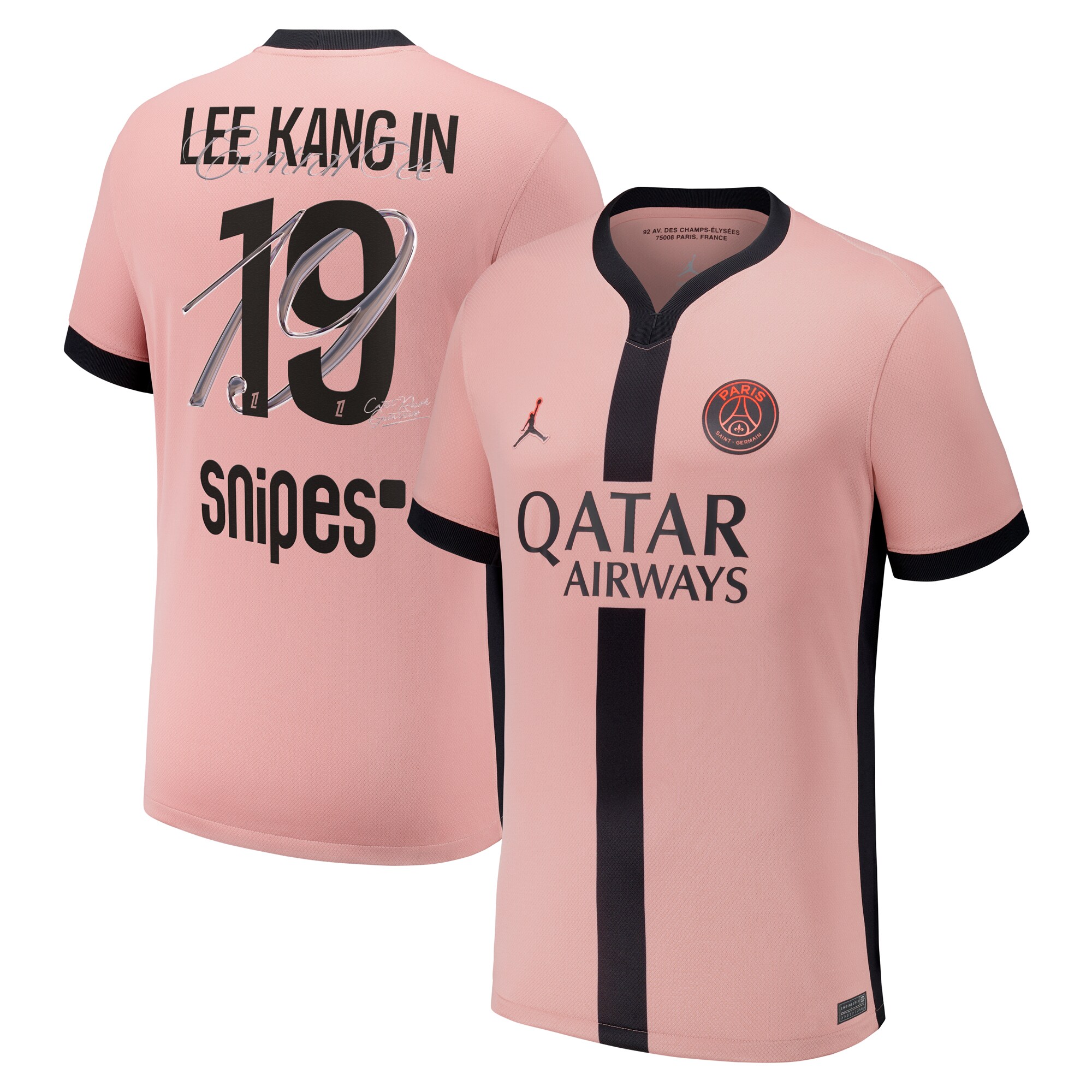 maillot third stadium psg jordan avec flocage central cee lee kang in 19 Série | Maillots et Vêtements PSG Exclusifs sur PSG Shop