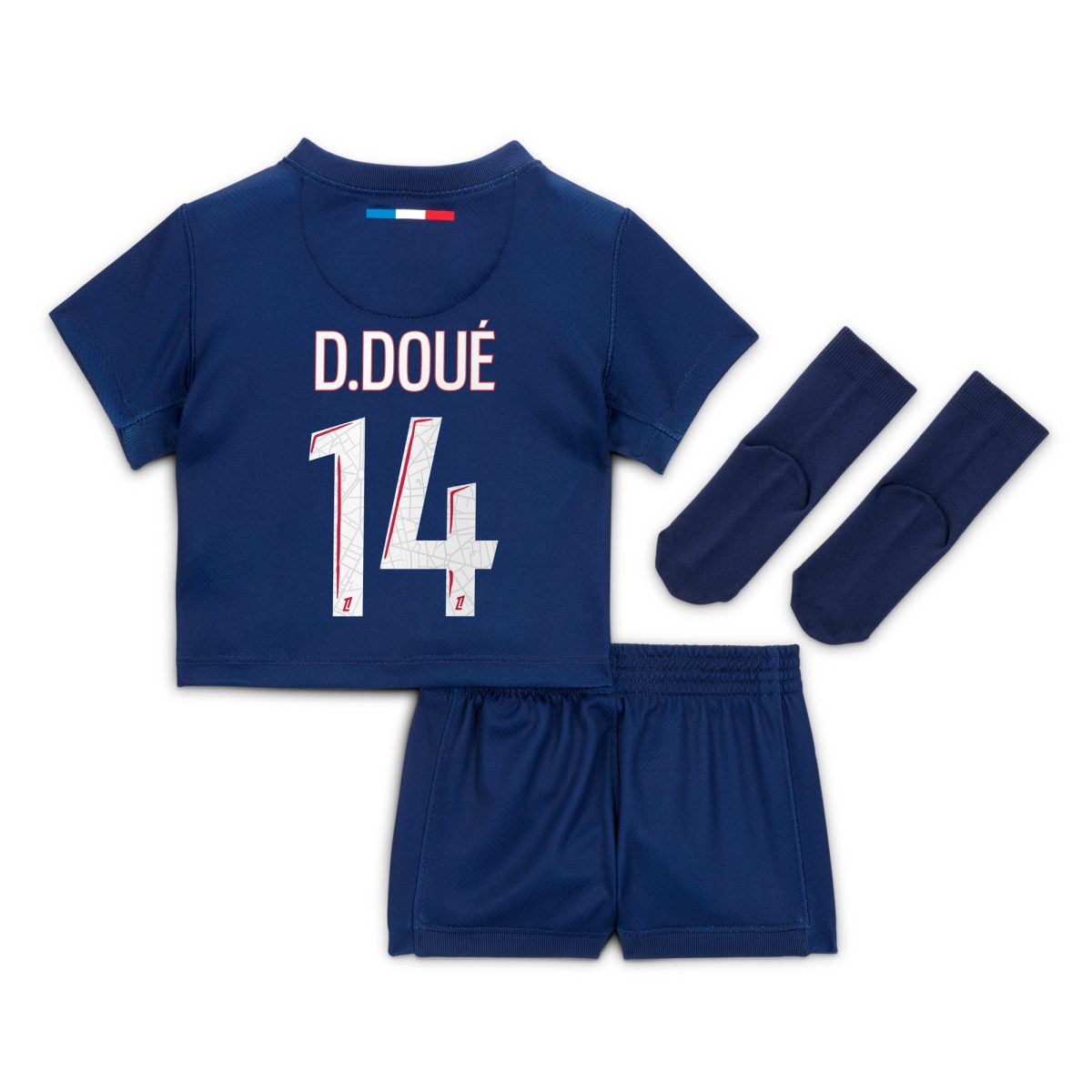 tenue domicile psg nike 2425 – bebe avec flocage d.doue 14 Série | Maillots et Vêtements PSG Exclusifs sur PSG Shop