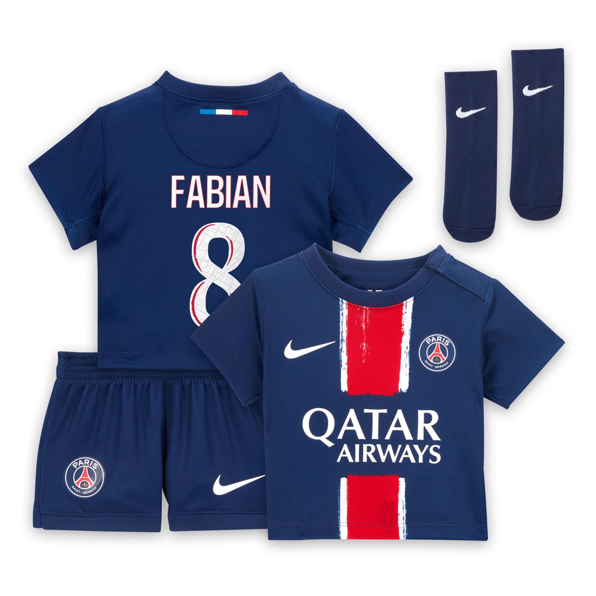 tenue domicile psg nike 2425 – bebe avec flocage fabian 8 Série | Maillots et Vêtements PSG Exclusifs sur PSG Shop