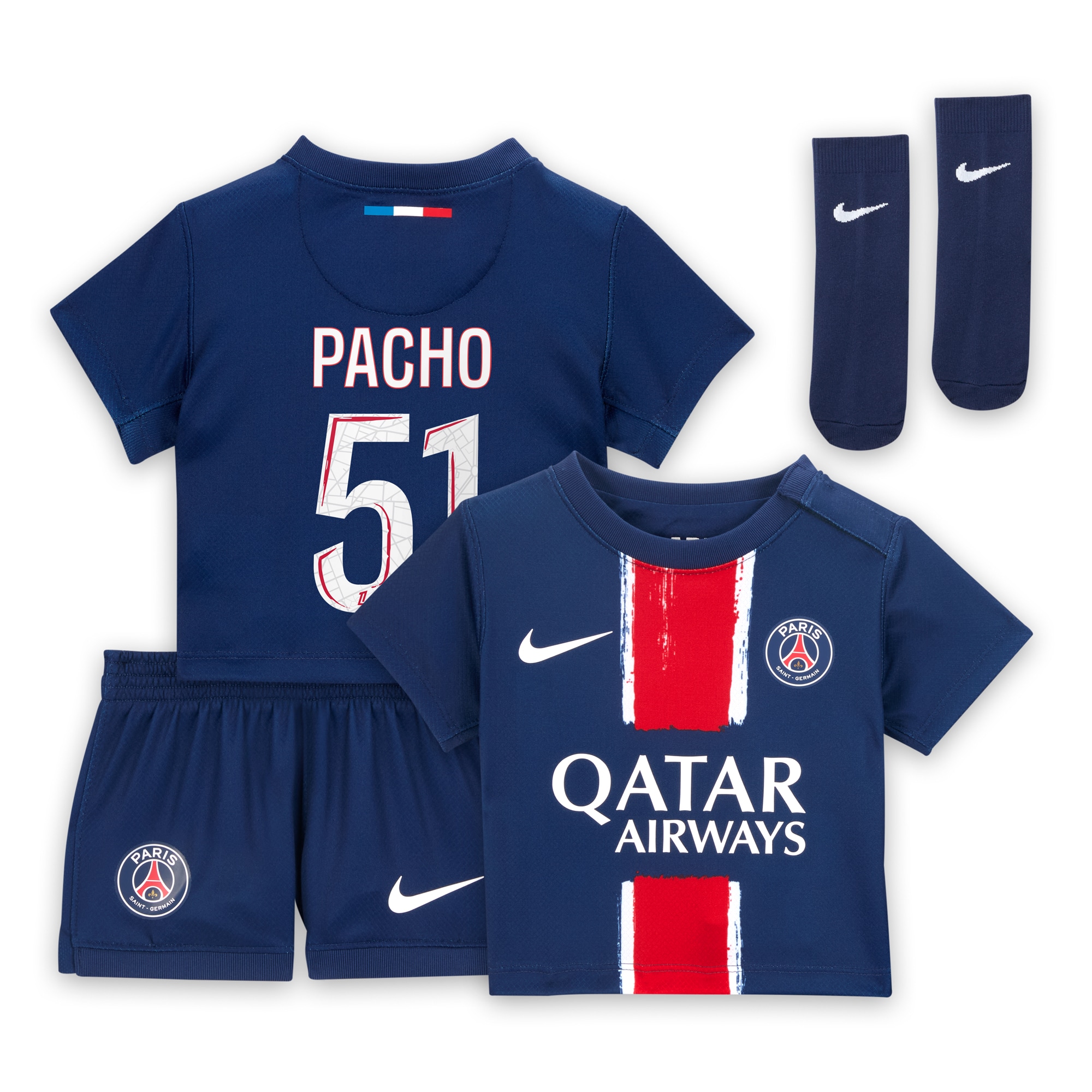 tenue domicile psg nike 2425 – bebe avec flocage pacho 51 Série | Maillots et Vêtements PSG Exclusifs sur PSG Shop