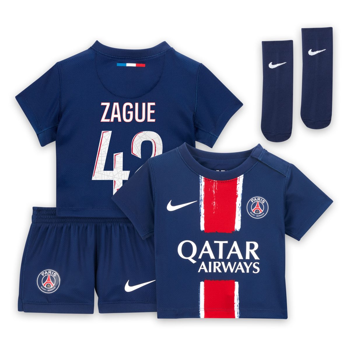 tenue domicile psg nike 2425 – bebe avec flocage zague 42 Série | Maillots et Vêtements PSG Exclusifs sur PSG Shop