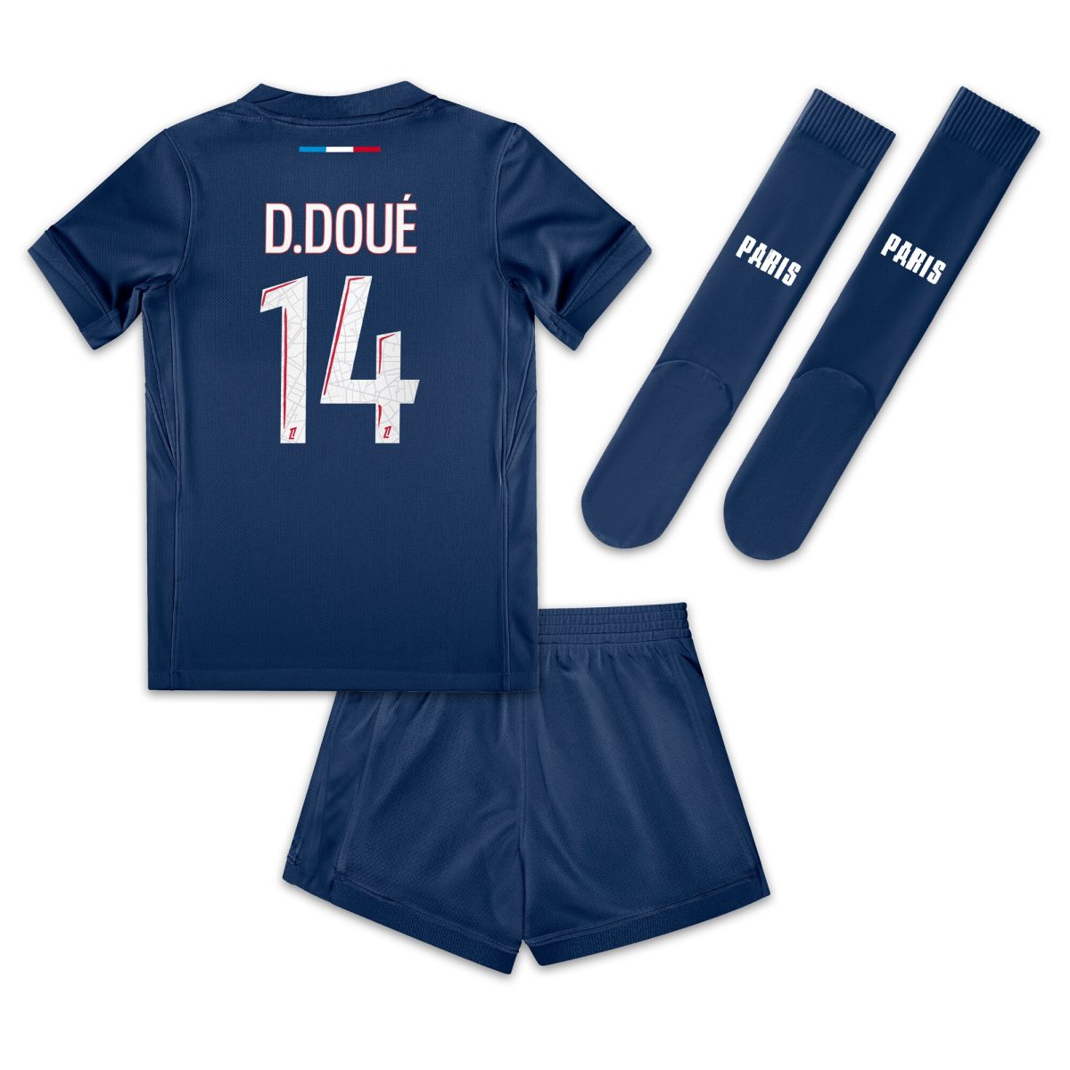 tenue domicile psg nike 2425 – jeune enfant avec flocage d.doue 14 Série | Maillots et Vêtements PSG Exclusifs sur PSG Shop