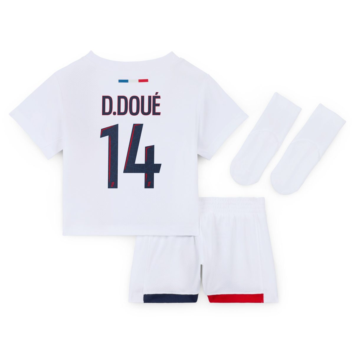 tenue exterieur psg nike 2425 – bebe avec flocage d.doue 14 Série | Maillots et Vêtements PSG Exclusifs sur PSG Shop