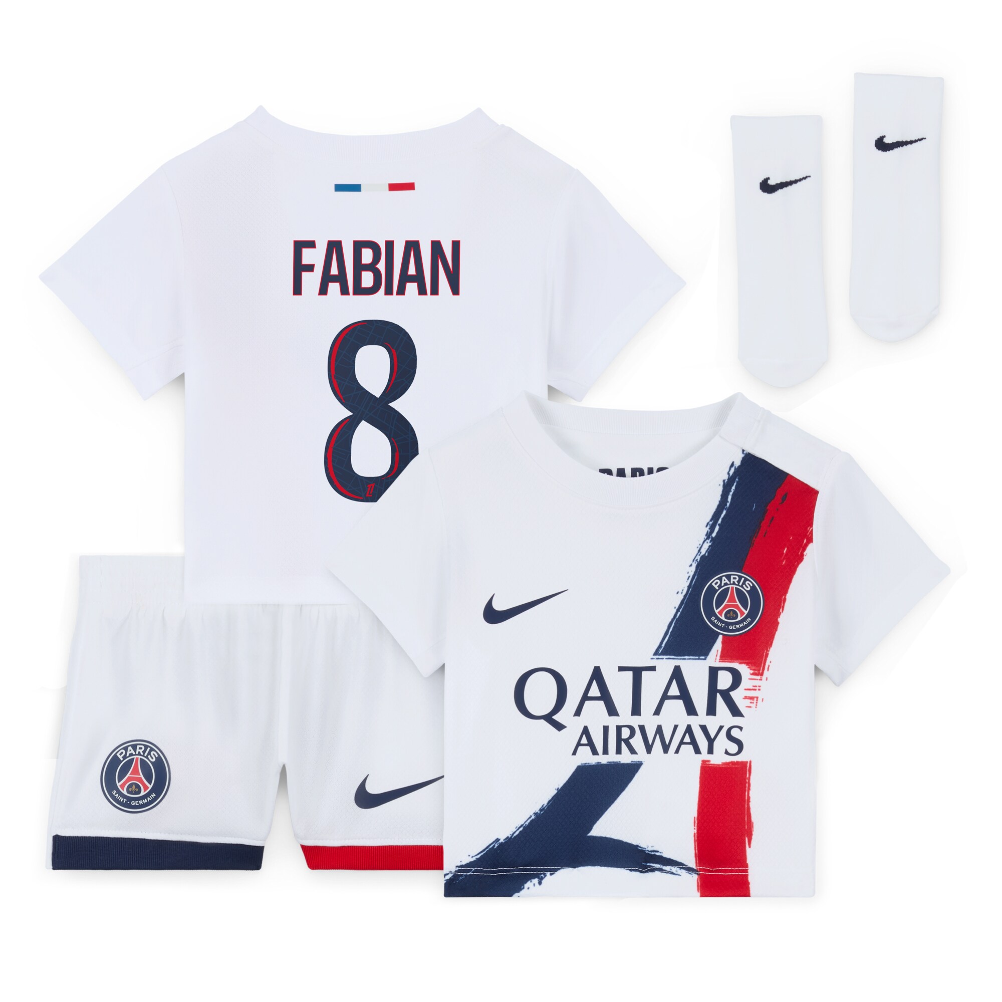 tenue exterieur psg nike 2425 – bebe avec flocage fabian 8 Série | Maillots et Vêtements PSG Exclusifs sur PSG Shop