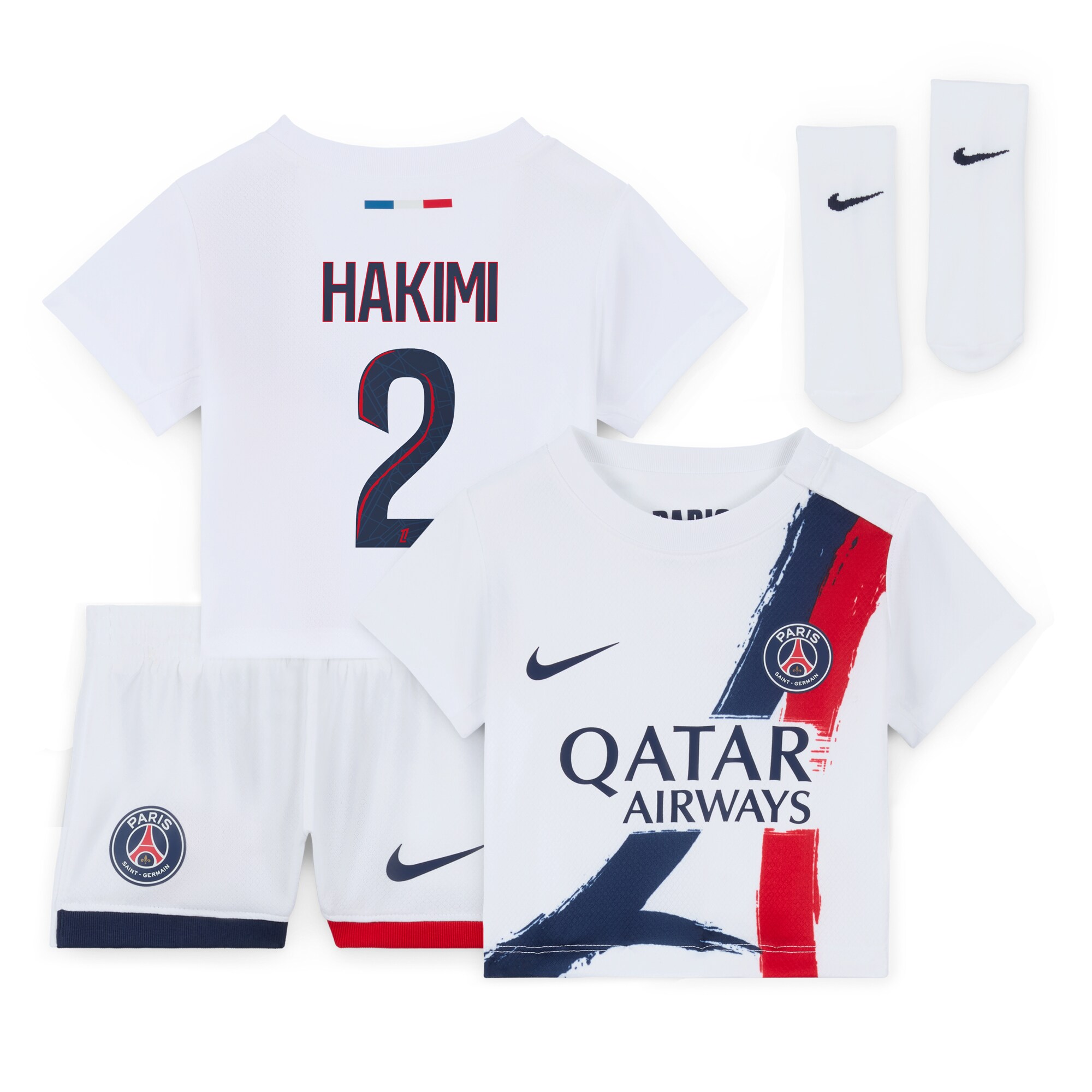 tenue exterieur psg nike 2425 – bebe avec flocage hakimi 2 Série | Maillots et Vêtements PSG Exclusifs sur PSG Shop