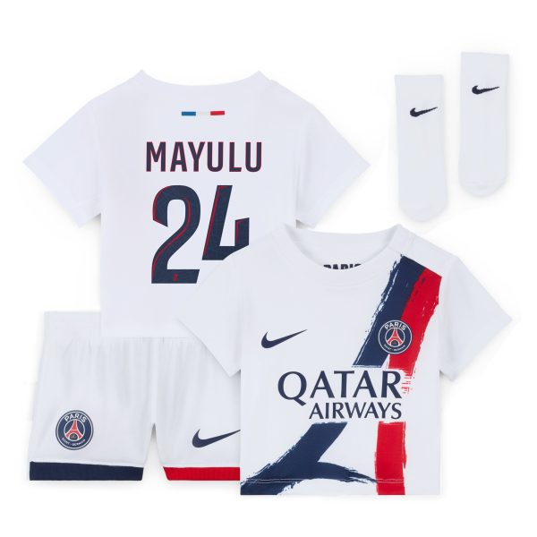 tenue exterieur psg nike 2425 – bebe avec flocage mayulu 24 Série | Maillots et Vêtements PSG Exclusifs sur PSG Shop