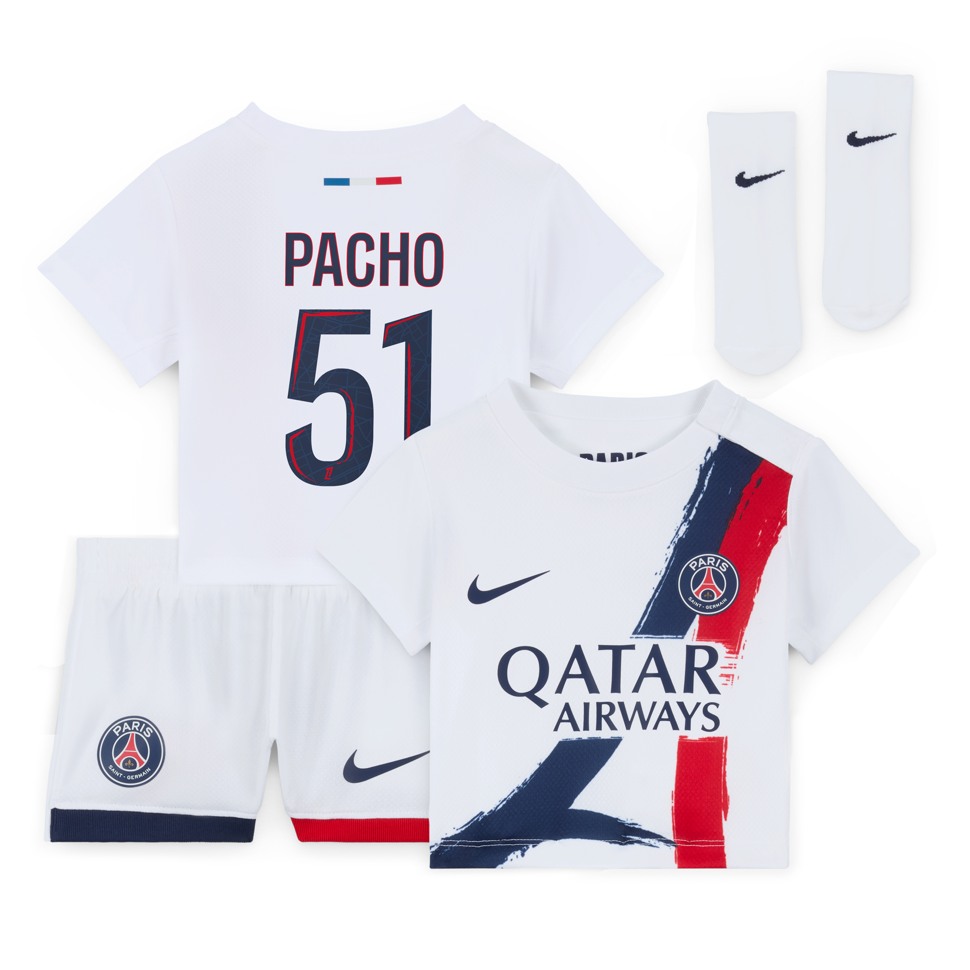 tenue exterieur psg nike 2425 – bebe avec flocage pacho 51 Série | Maillots et Vêtements PSG Exclusifs sur PSG Shop