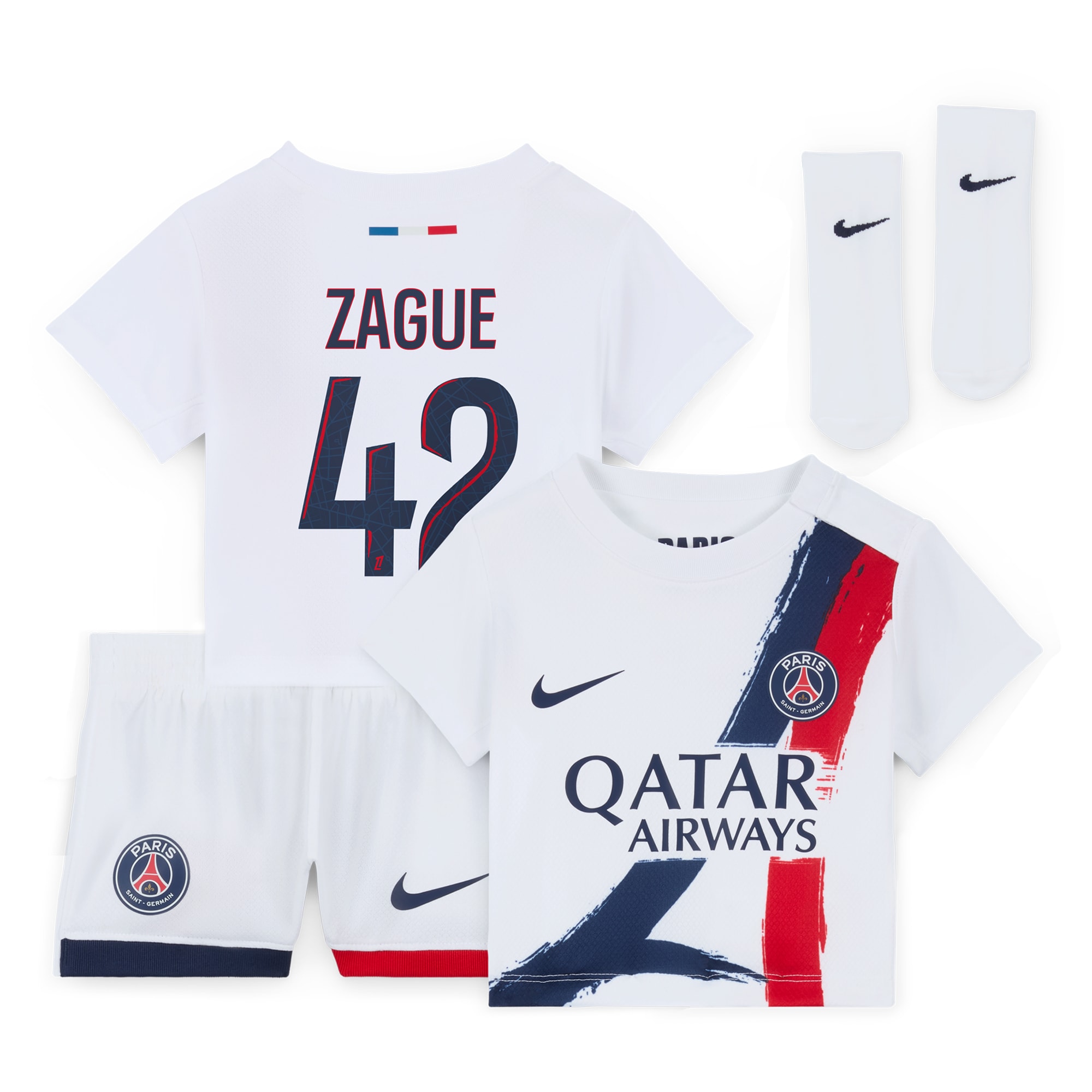 tenue exterieur psg nike 2425 – bebe avec flocage zague 42 Série | Maillots et Vêtements PSG Exclusifs sur PSG Shop