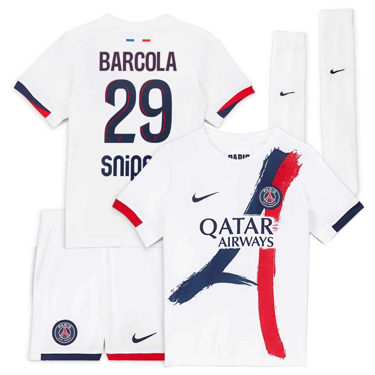 tenue exterieur psg nike 2425 – jeune enfant avec flocage barcola 29 Série | Maillots et Vêtements PSG Exclusifs sur PSG Shop
