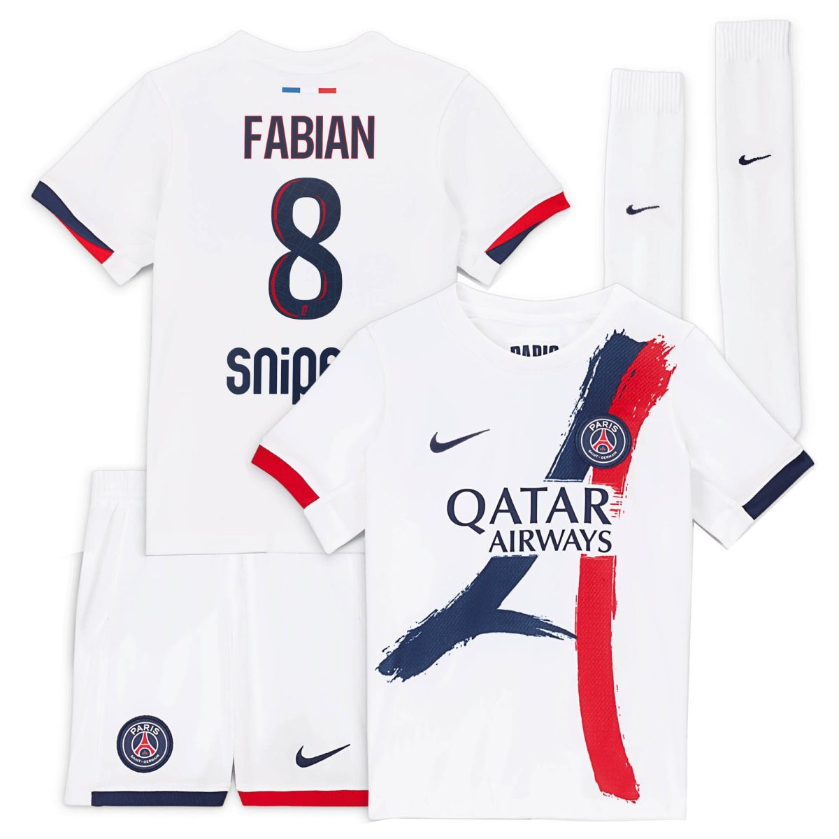 tenue exterieur psg nike 2425 – jeune enfant avec flocage fabian 8 Série | Maillots et Vêtements PSG Exclusifs sur PSG Shop