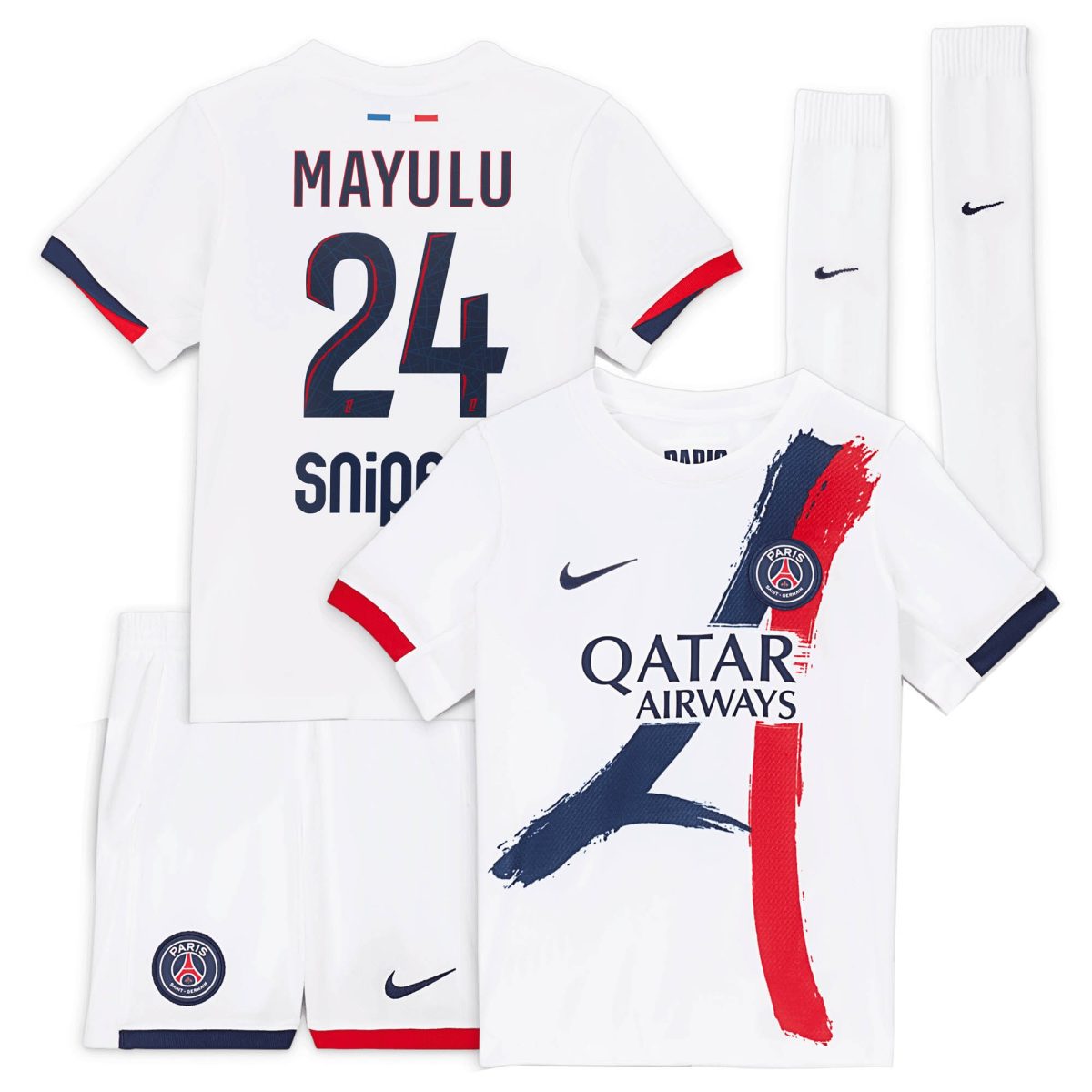 tenue exterieur psg nike 2425 – jeune enfant avec flocage mayulu 24 Série | Maillots et Vêtements PSG Exclusifs sur PSG Shop