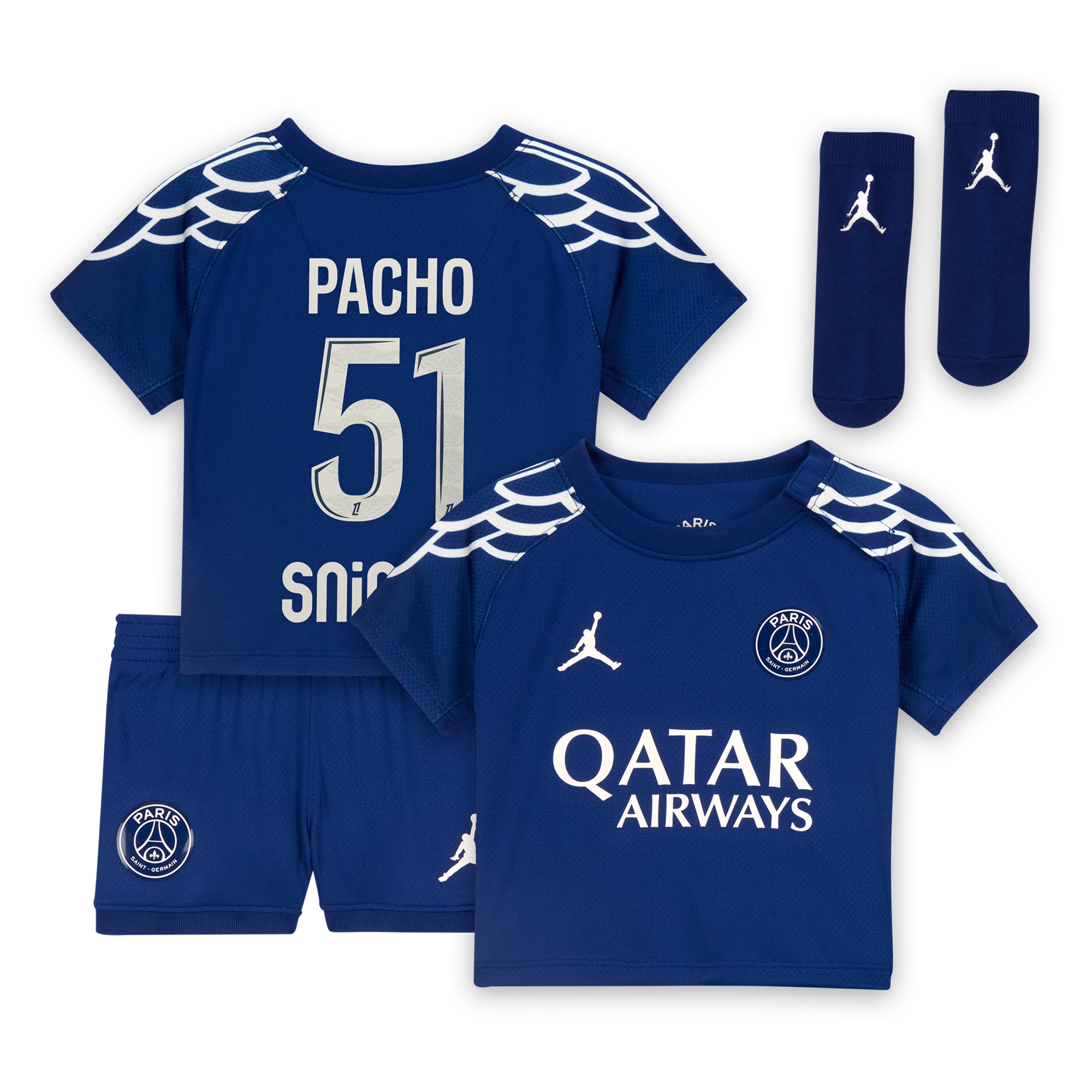 tenue fourth stadium psg jordan 2024-25 – bebe avec flocage pacho 51 Série | Maillots et Vêtements PSG Exclusifs sur PSG Shop
