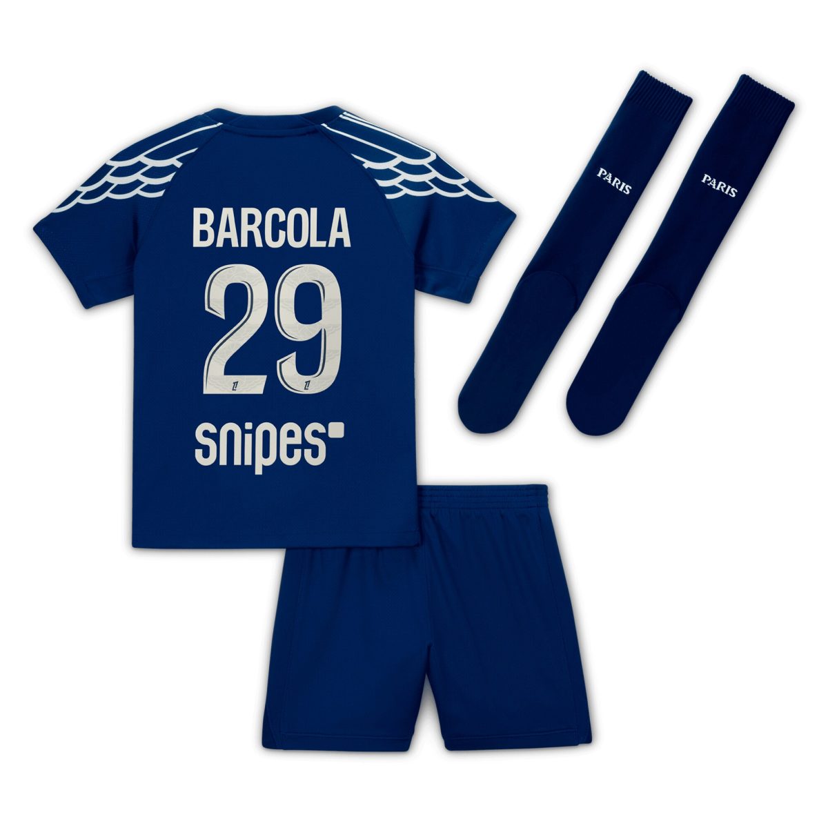 tenue fourth stadium psg jordan 2024-25 – jeune enfant avec flocage barcola 29 Série | Maillots et Vêtements PSG Exclusifs sur PSG Shop