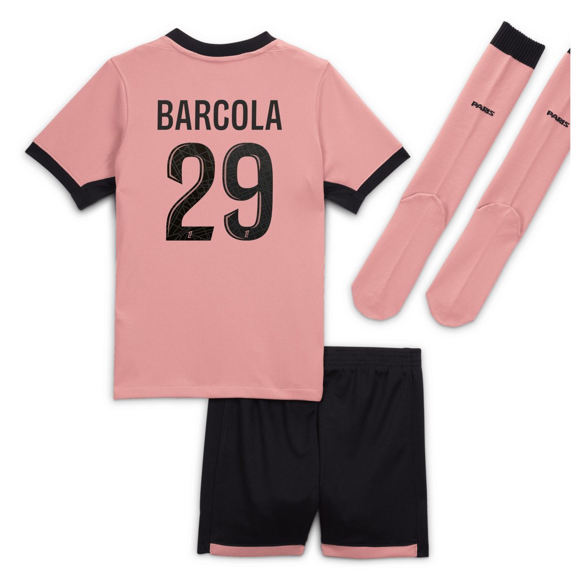 tenue third psg jordan 2425 – jeune enfant avec flocage barcola 29 Série | Maillots et Vêtements PSG Exclusifs sur PSG Shop